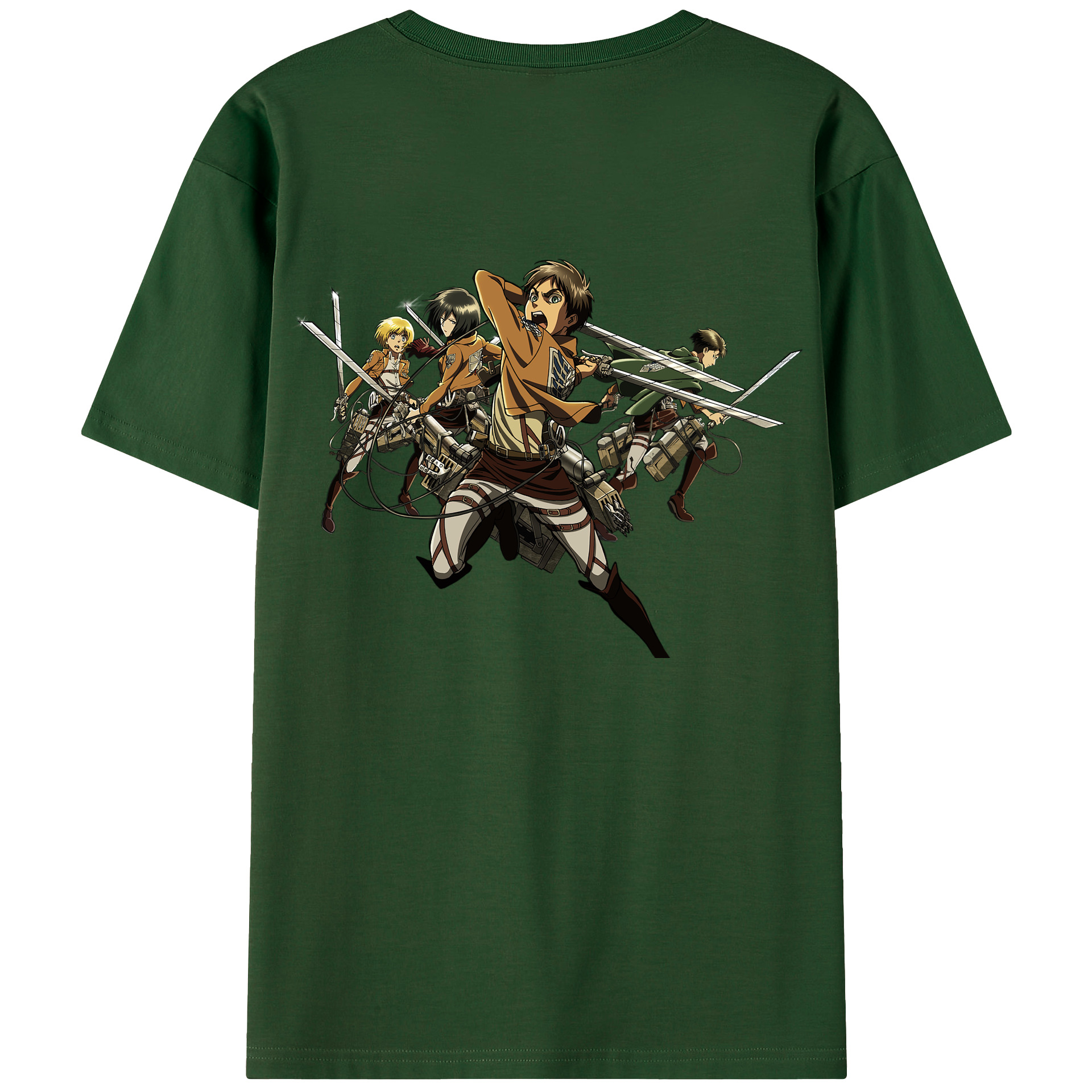 （画像用） 進撃の巨人 エレン･イェーガー Attack on Titan Eren Jäger 綿100％半袖Tシャツ（背面プリント）